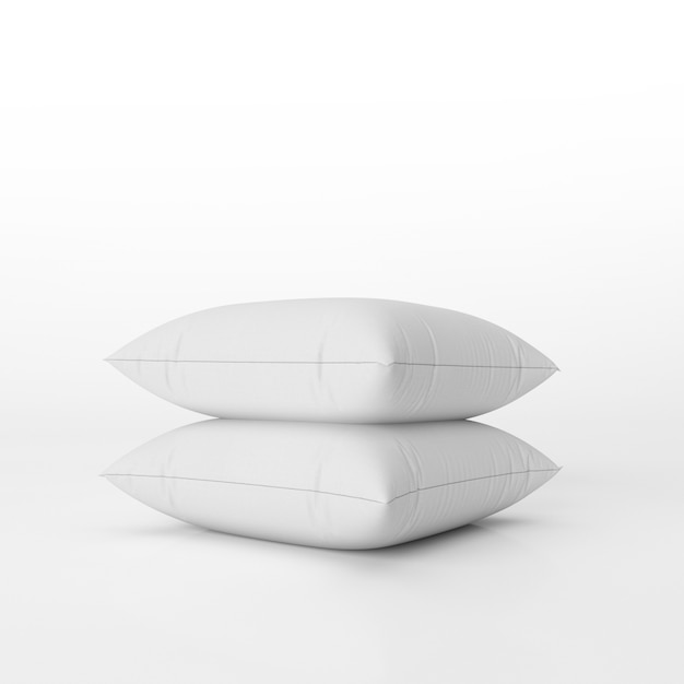 set of blank pillows isolated