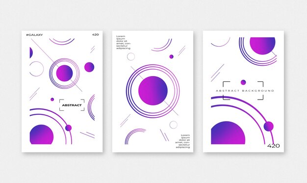 Set of futuristic stationery brochures with elements of the galaxy