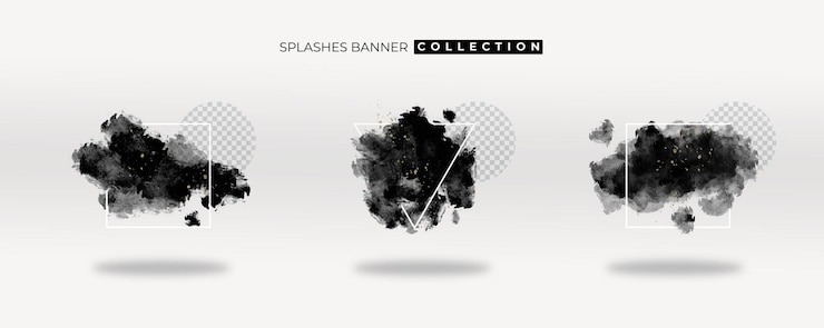 Free PSD set of hand painted abstract grunge texture frames