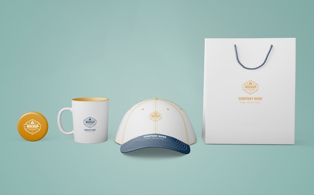 Download Free Set Of Merchandising Products With Company Logo Free Psd File Use our free logo maker to create a logo and build your brand. Put your logo on business cards, promotional products, or your website for brand visibility.