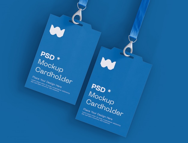 Set of two badge identity cards mockup Free Psd