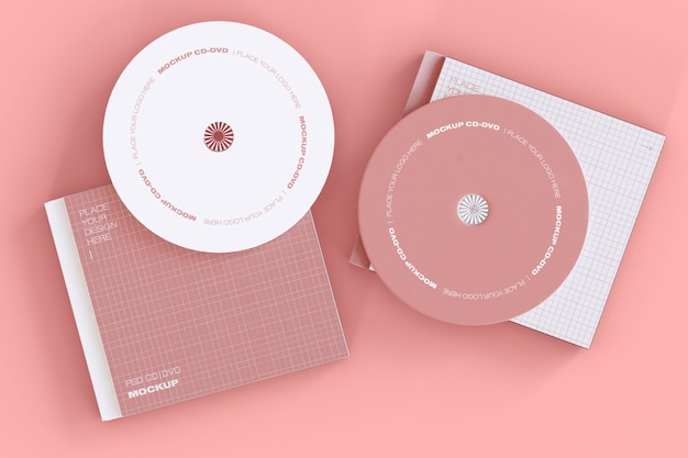 Free PSD set of two cd discs mockup