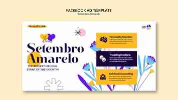 Free PSD setembro amarelo awareness facebook template