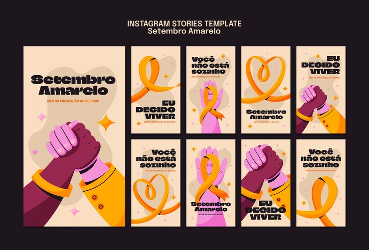 Free PSD setembro amarelo awareness  instagram stories