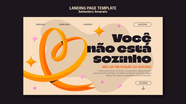 Free PSD setembro amarelo awareness landing page