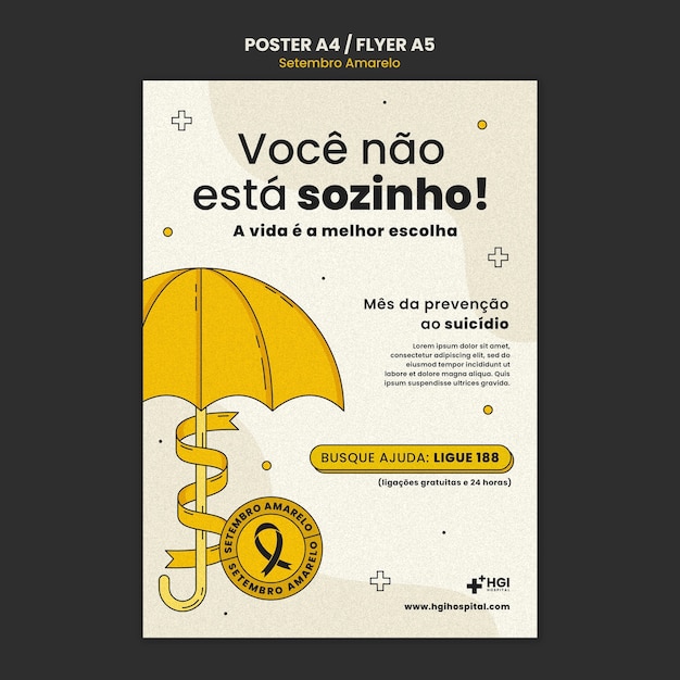 Free PSD setembro amarelo template design