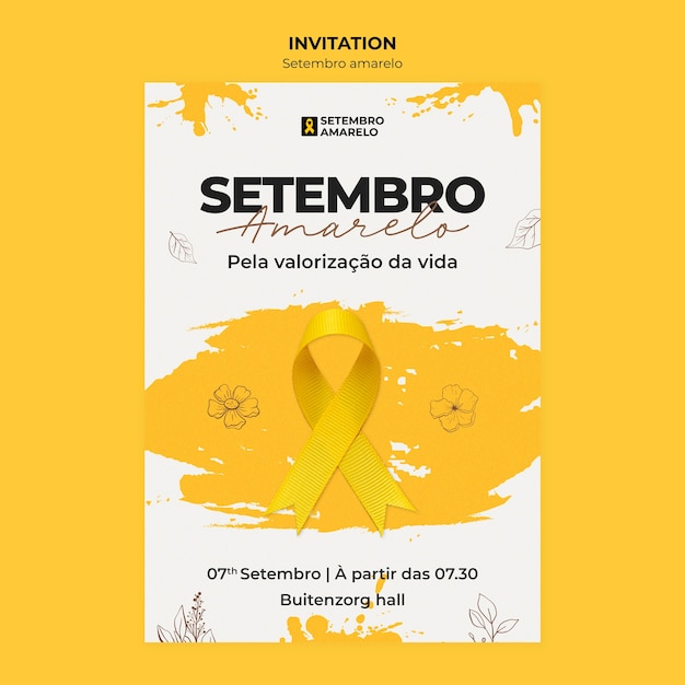 無料PSD setembro amarelo テンプレート デザイン