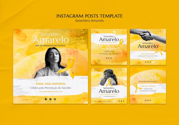 PSD gratuito progettazione del modello di setembro amarelo