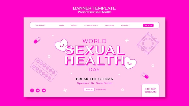 Free PSD sexual health banner template design