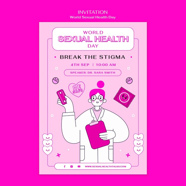 Sexual health invitation template design