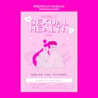 Бесплатный PSD Шаблон плаката о сексуальном здоровье