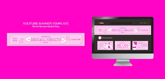 Free PSD sexual health youtube channel art template design