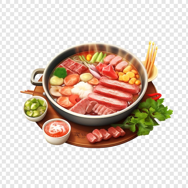 Free PSD shabu shabu isolated on transparent background