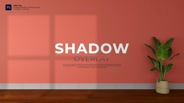 Наложение тени с цветом фона рендеринга изображения Premium Psd