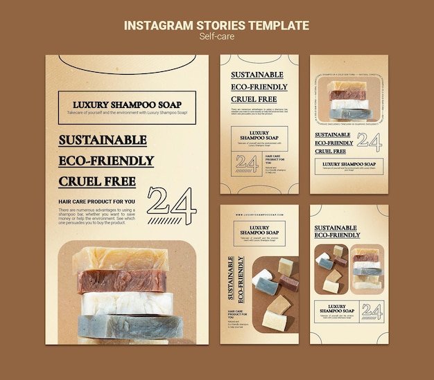 Free PSD shampoo soap social media stories