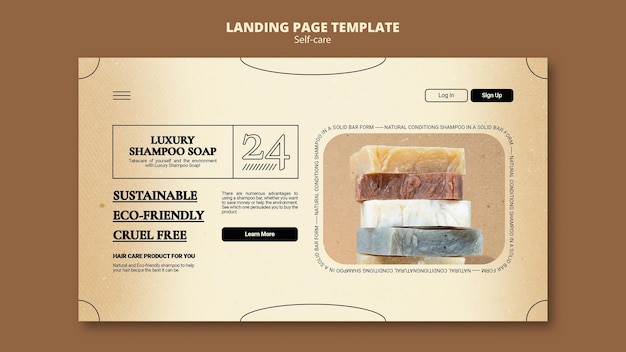 Free PSD shampoo soap web template