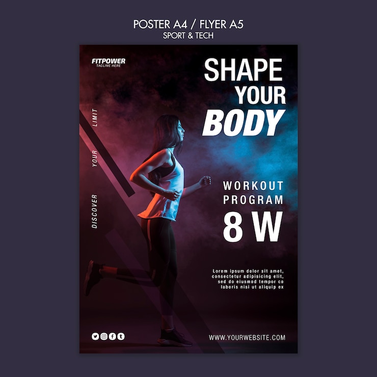 Free PSD shape your body poster template