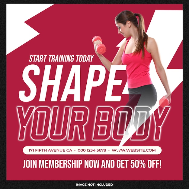 Shape your body social media banner template