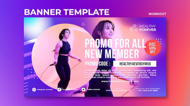 Free PSD shape your perfect body banner template