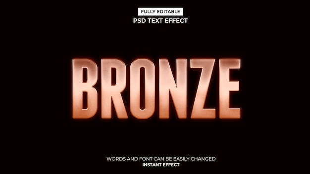 Shining bronze text effect