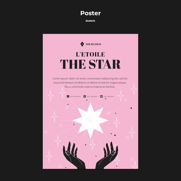 Free PSD the shining star esoteric concept poster