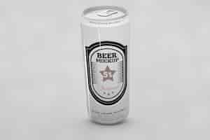 Free PSD shiny beer can mock up