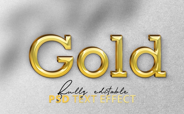 Free PSD shiny gold psd text effect