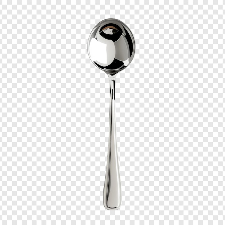 Free PSD a shiny silver spoon elegant tableware