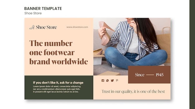 Shoe store concept banner template