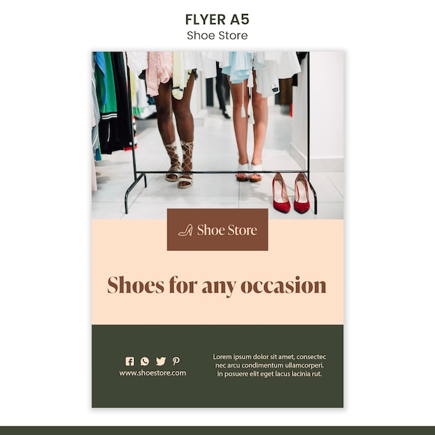 Shoe store concept flyer template