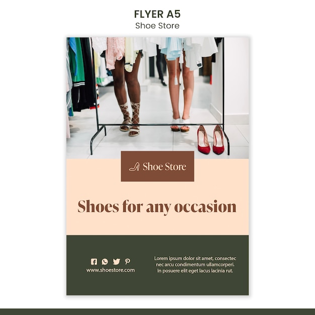 Free PSD shoe store concept flyer template