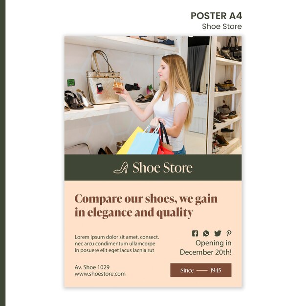 Shoe store concept poster template