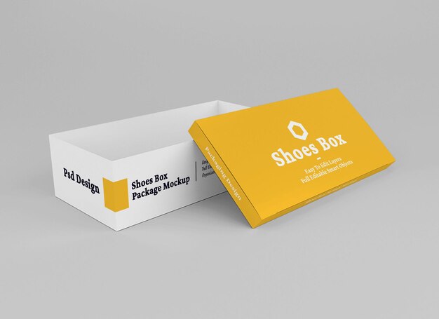 Download Free Psd Shoe Box Mockup Template