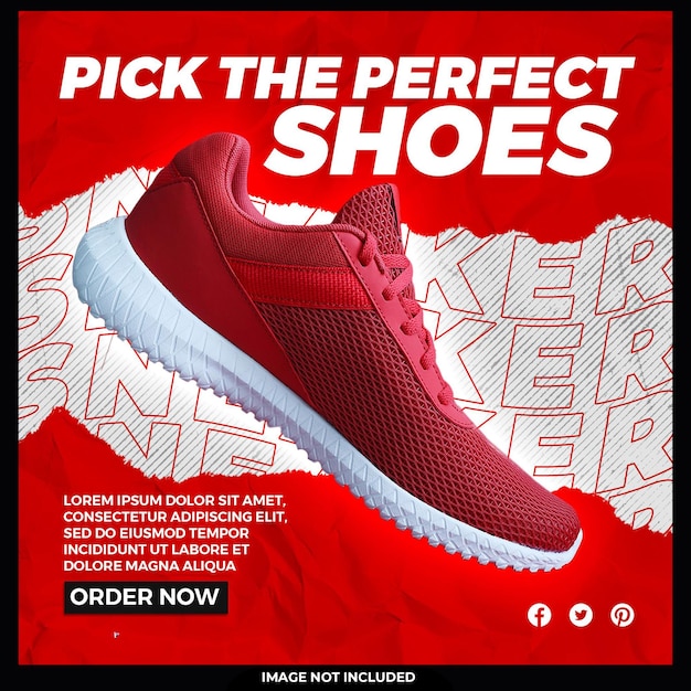 Free PSD shoes sale for social media post or square banner template design