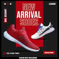 Free PSD shoes sale for social media post template design