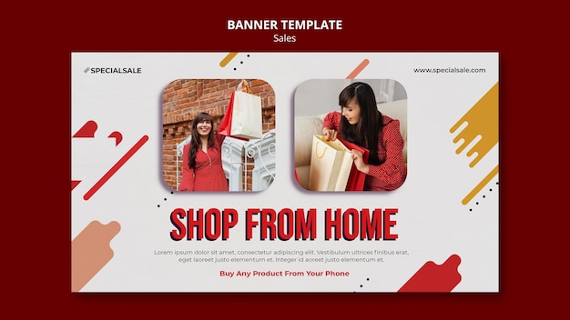 Free PSD shop from home banner template