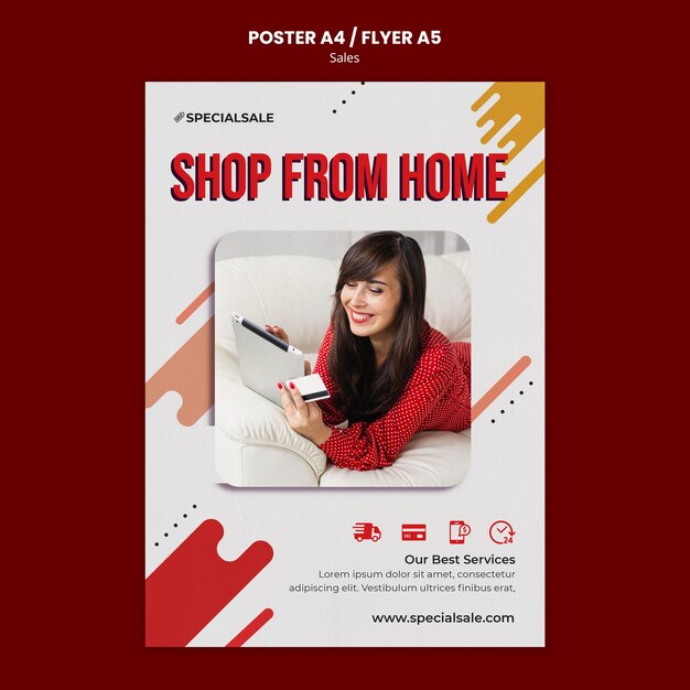 Shop from home poster template