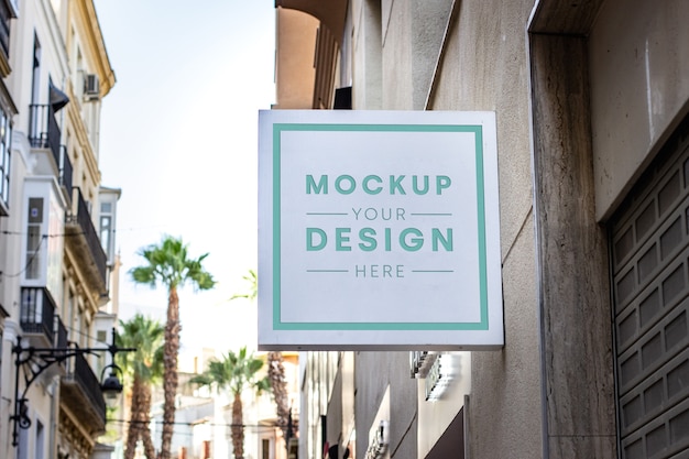 Shop signboard mockup