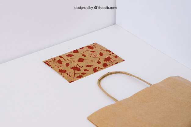 Free PSD shopping bag and card