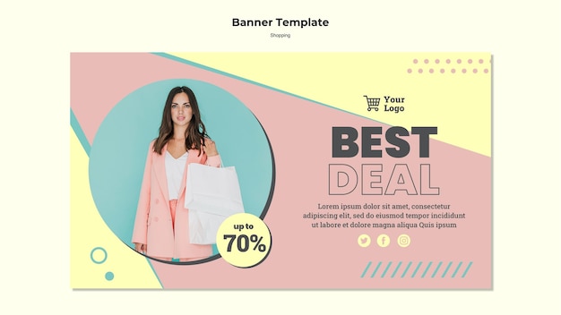 PSD gratuito shopping modello di banner migliore affare