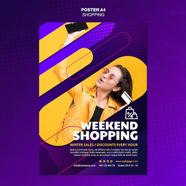 Free PSD shopping concept poster template