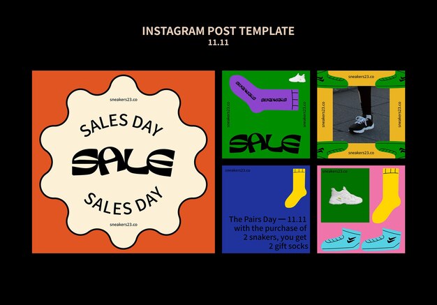 Free PSD shopping day celebration  instagram posts