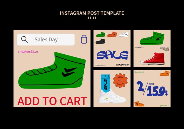 Free PSD shopping day celebration  instagram posts