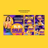 Free PSD shopping day celebration  instagram posts