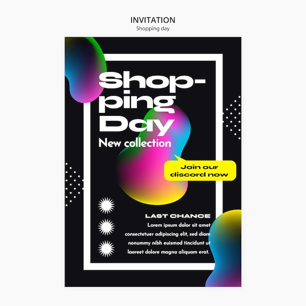 Free PSD shopping day celebration invitation template