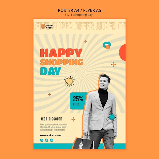 Free PSD shopping day template design