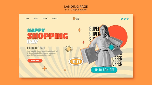 Free PSD shopping day template design