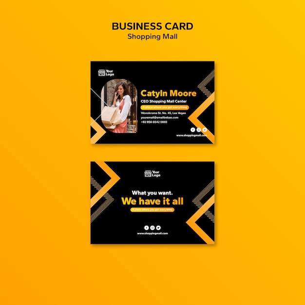 Free PSD shopping mall business card template