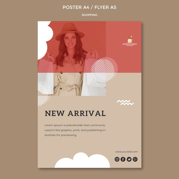 Free PSD shopping new arrival flyer template