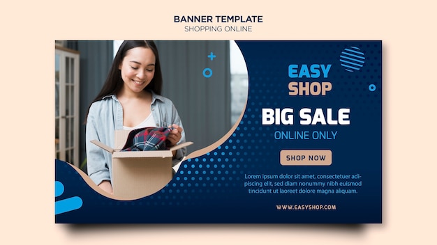 PSD gratuito modello di banner online dello shopping